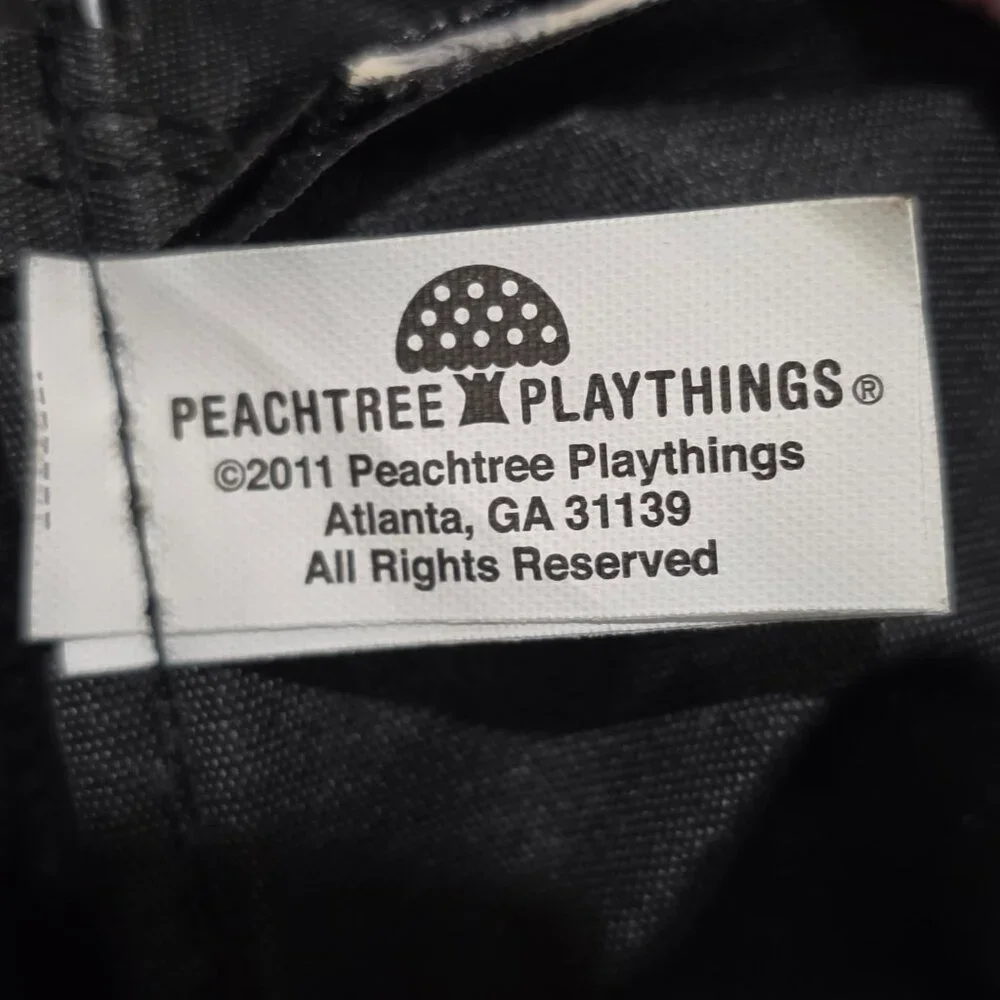 Peachtree Playthings Black Velvet Canvas Neon LION CAT Messenger Crossbody Bag